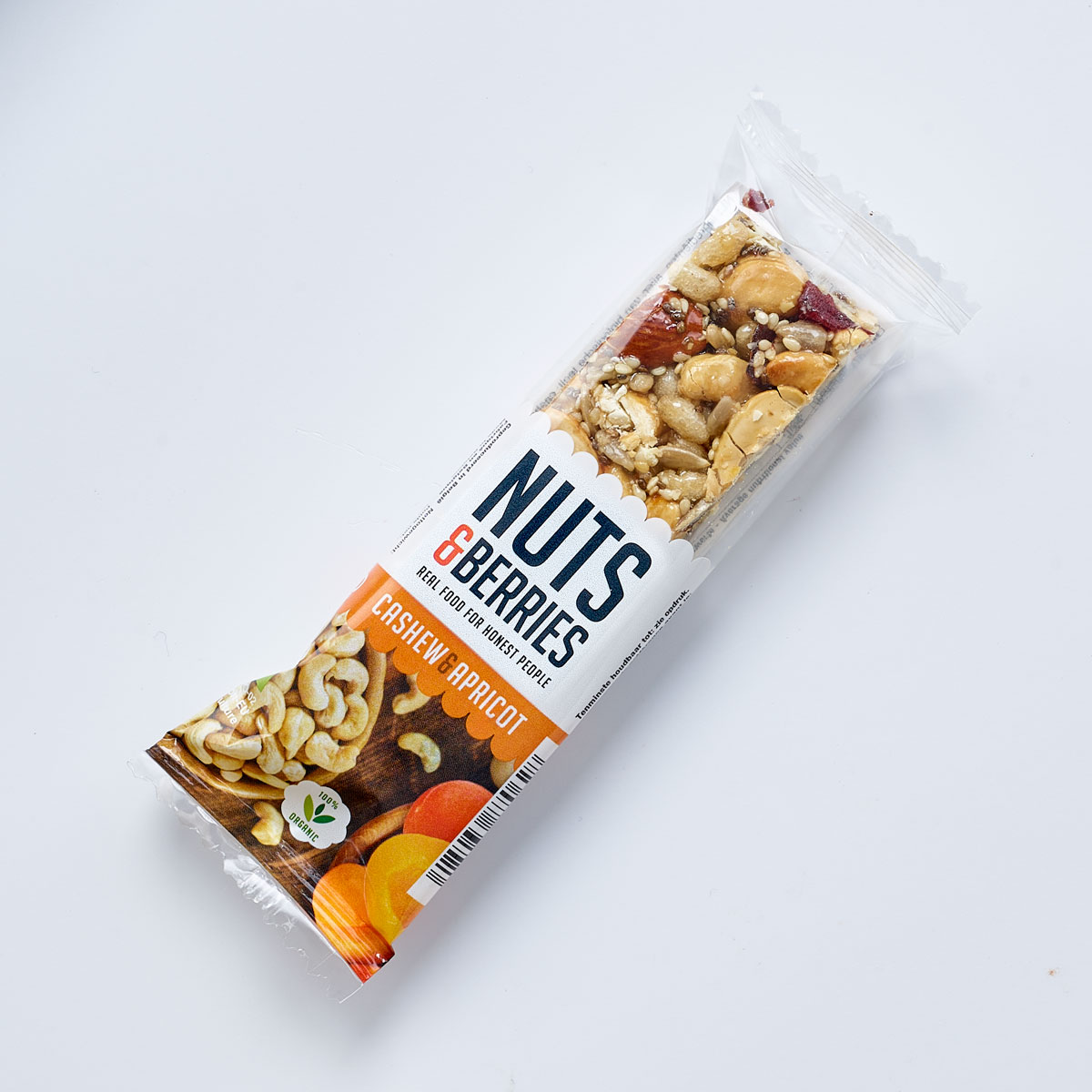 Notenreep cashew abrikoos van Nuts & Berries, 15 x 30 g