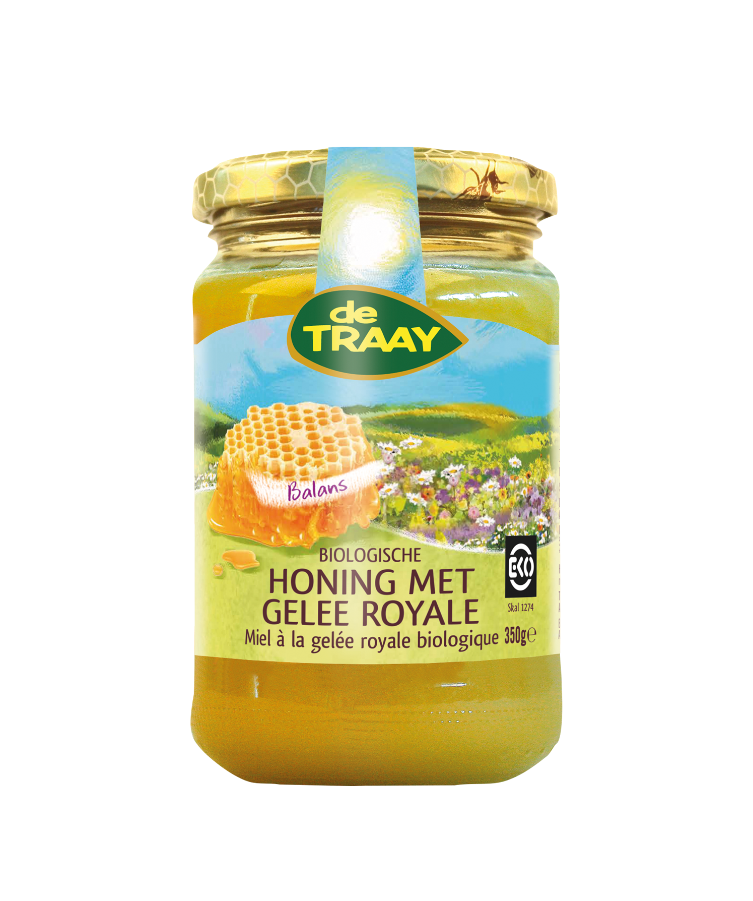 Honing met gelee royale van De Traay, 1 x 350 g
