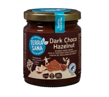 Chocolade Hazelnoot pasta dark van TerraSana, 6 x 250 g