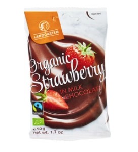 Strawberry in milk chocolate van Landgarten, 10 x 50 g