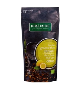 Losse Groene Thee Lemon van Piramide, 6 x 80 g