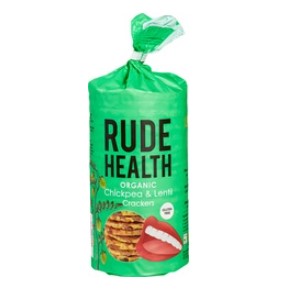 Crackers kikkererwten- linzen glutenvrij van Rude Health, 8 x 12