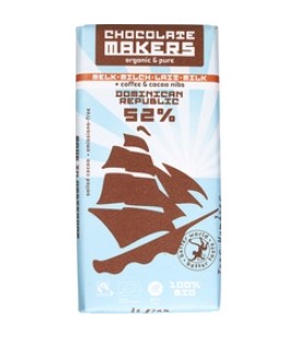 Tres Hombres 52% van Chocolatemakers, 10 x 80 g