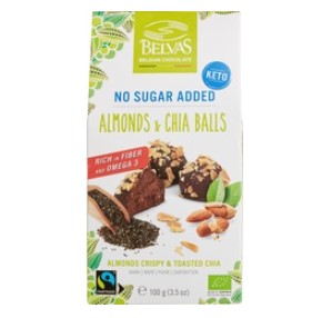Truffels almond chia van Belvas, 6 x 100 g