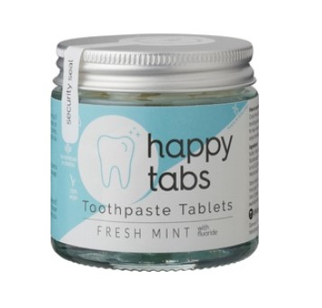 Tandpastatablet fresh mint met fluoride van HAPPY TABS, 1 x 80 s