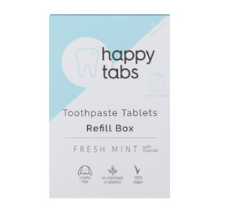 Tandpastatablet navul fluoride van HAPPY TABS, 1 x 120 stk Tandpastatablet navul fluoride van HAPPY TABS, 1 x 120 stk