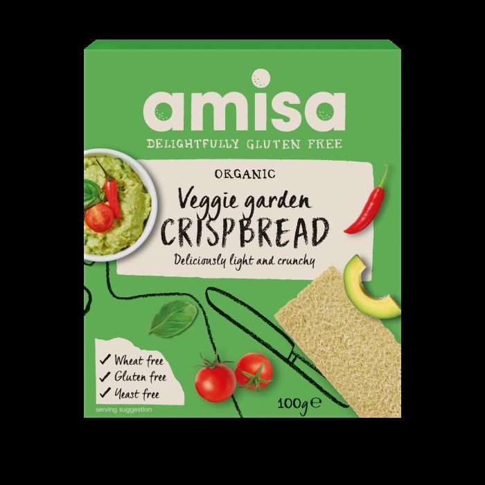 Crispbread groente glutenvrij van Amisa, 12 x 100 g