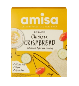 Crispbread kikkererwt glutenvrij van Amisa, 12 x 100 g