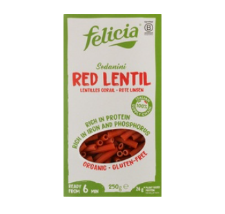Sedanini rode linzen glutenvrij van Felicia, 12 x 250 g