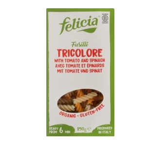Fusilli tricolore glutenvrij van Felicia, 10 x 250 g