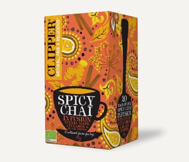 Kruidenthee spicy chai van Clipper, 4 x 20 builtjes