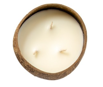 Kaars kokosbakje citronella van Brassikaarsen, 4 x 1 stk