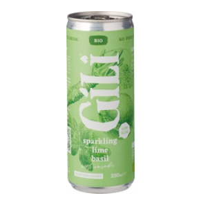 Frisdrank basilicum limoen van Gili, 12 x 250 ml