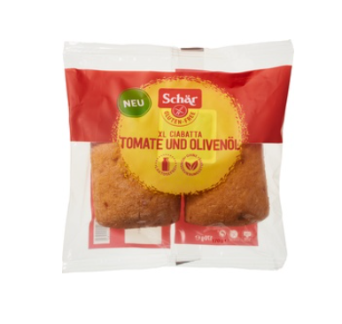 Ciabatta xl tomaat olijf glutenvrij van Dr. Schär, 4 x 170 g NIET BIO Ciabatta xl tomaat olijf glutenvrij van Dr. Schär, 4 x 170 g NIET BIO