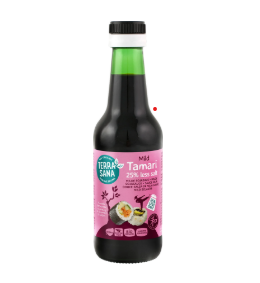 Tamari mild 25% minder zout van TerraSana, 6 x 250 ml