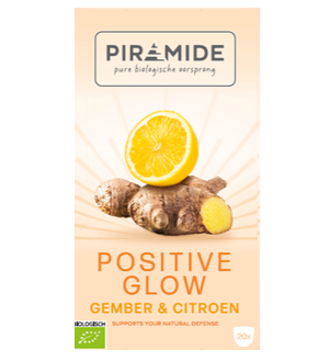 Kruidenthee positive glow gember citroen van Piramide, 4 x 20 builtjes