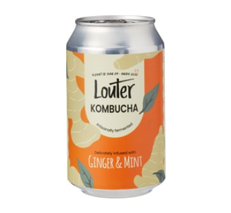 Kombucha gember munt van Louter Excl.statiegeld, 12 x 330 ml
