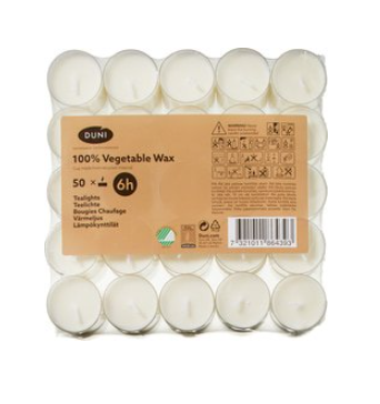 Theelichtjes vegetable wax van Duni, 1 x 50 stk