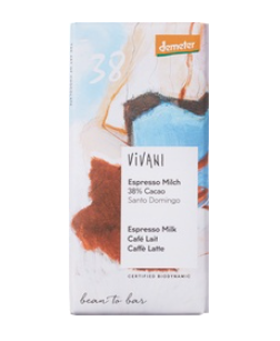 Chocolate-bar espresso milk van Vivani, 10 x 90 g