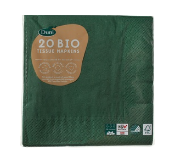 Servetten donkergroen van Duni, 12 x 20 stk