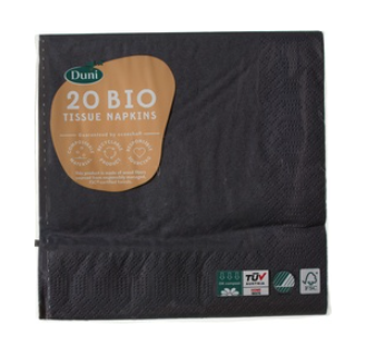 Servetten zwart van Duni, 12 x 20 stk
