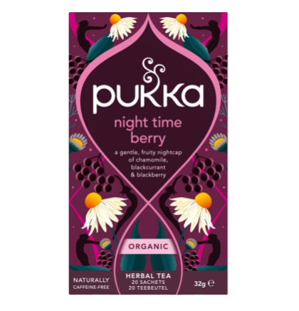 Kruidenthee night time berry van Pukka, 4 x 20 builtjes