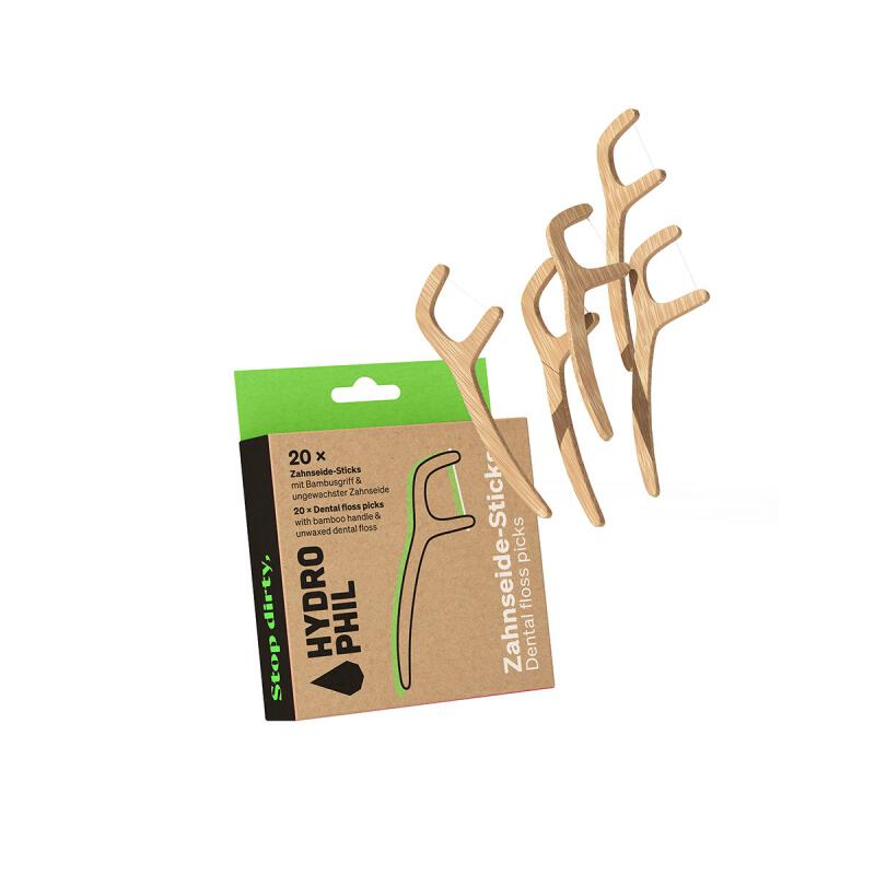 Floss sticks bamboe handvat van Hydrophil, 1 x 20 stk