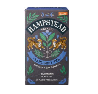 Zwarte-thee earl grey van Hampstead Tea, 4 x 20 builtjes