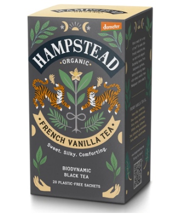 Zwarte-thee met vanille van Hampstead Tea, 4 x 20 builtjes