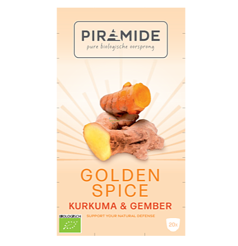 Kruidenthee Golden Spice van Piramide, 4 x 20 stk