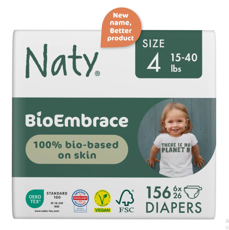 Luiers Maat 4 (7-18 kg) van Naty, 6 x 26 stk
