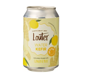 Waterkefir Gember Yuzu van Louter Excl. Statiegeld, 12 x 330 ml