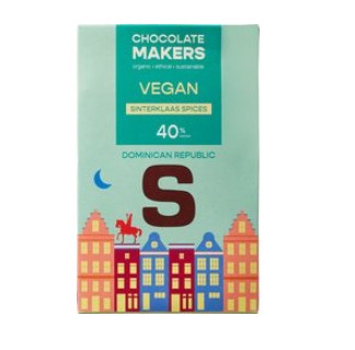 Chocoladeletter vegan 40% met kruiden van Chocolatemakers, 10 x 100 g Chocoladeletter vegan 40% met kruiden van Chocolatemakers, 10 x 100 g