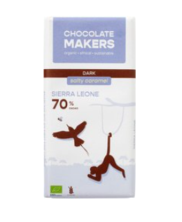 Pure chocolade 70% salty caramel van Chocolatemakers, 10 x 80 g