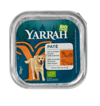 Hondenpaté Eend + zeewier van Yarrah, 12 x 150 g Hondenpaté Eend + zeewier van Yarrah, 12 x 150 g