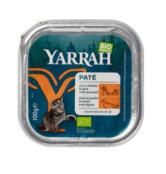 Kattenpaté eend + zeewier van Yarrah, 16 x 100 g Kattenpaté eend + zeewier van Yarrah, 16 x 100 g