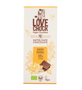 Pure chocolade gember sinaasappel van Lovechock, 8 x 70 g