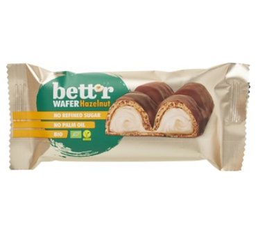 Chocoladebar wafel hazelnoot van Bett`r, 16 x 33 g Chocoladebar wafel hazelnoot van Bett`r, 16 x 33 g