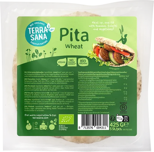 Pita tarwe groot  van TerraSana, 1 x 425 g Pita tarwe groot  van TerraSana, 1 x 425 g