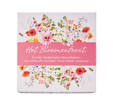Bijenwaskaarsen bloemen van De Muisjes, 6 x 9 stk