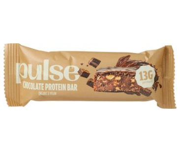 Eiwitreep chocolade van Pulse, 12 x 55 g Eiwitreep chocolade van Pulse, 12 x 55 g