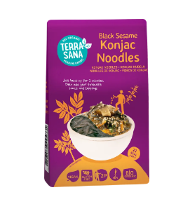 Konjac noodles zwarte sesam van TerraSana, 6 x 250 g
