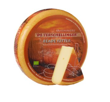 Rode jutter kaas 50+ van Terschellinger, ongeveer 1 x3,5 kg