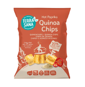 Quinoachips hot paprika van TerraSana, 6 x 75 g