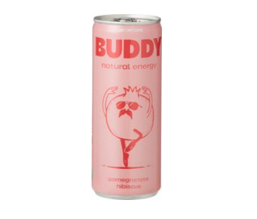 Energy drink focus granaatappel - hibiscus van Buddy Excl. Statiegeld, 12 x 250 ml