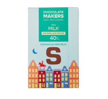 Chocoladeletter melk 40% sinterklaaskruiden van Chocolatemakers, 10 x 100 g