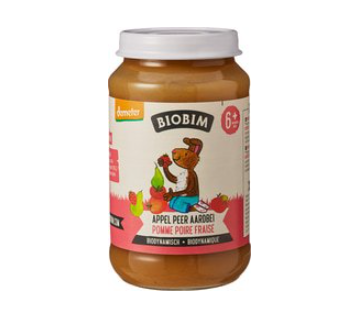 Fruithapje appel peer aardbei 6+ mnd van Biobim, 6 x 190 g