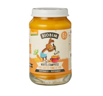 Groentehapje aardappel wortel (stamppot) 6+ mnd van Biobim, 6 x 190 g