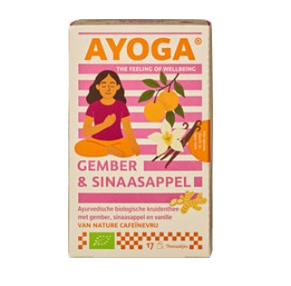 Kruidenthee gember sinaasappel van Ayoga, 6 x 17 builtjes