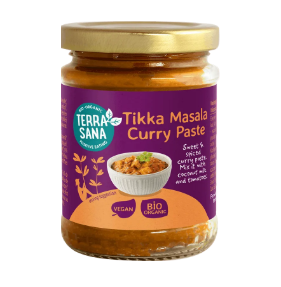 Currypasta Indiase tikka masala van TerraSana, 6 x 130 g
